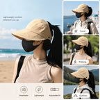 2-in-1 UV-Schutz-Set: Breite Sonnenhut-Krempe + Gesichtsmaske – Optimal für heiße Tage