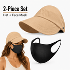 2-in-1 UV-Schutz-Set: Breite Sonnenhut-Krempe + Gesichtsmaske – Optimal für heiße Tage