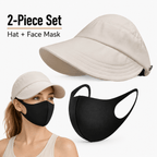 2-in-1 UV-Schutz-Set: Breite Sonnenhut-Krempe + Gesichtsmaske – Optimal für heiße Tage